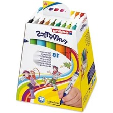 Calperia Kalın Uçlu Keçeli Kalem Seti - 18'li, 2-3 mm Yuvarlak Uç, Çocuklar Için