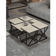 Savita Home V Lux 5'li Orta ve Zigon Sehpa Seti - 49 cm
