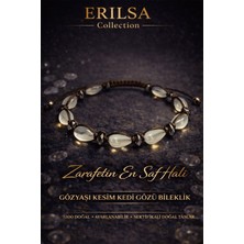 Erilsa Sertifikalı Kedi Gözü Bileklik - 9mm Gözyaşı Fosforlu Gece Parlayan Akrilik Kehribar Makrome