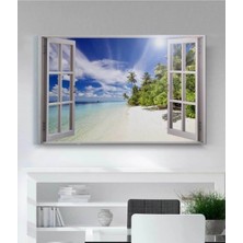 Şehzat Açılır Pencere Görünümlü Manzara Kanvas Tablo