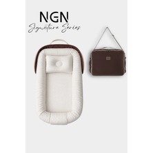 NGN Collection Premium Çantalı Baby Nest Yenidoğan – %100 Pamuk, Ergonomik, Taşınabilir Anne Yanı Yatağı Babynest