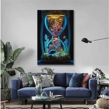 Şehzat Kum Saati Içerisinde Akvaryum Mercan Resifleri Renkli Balıklar Kanvas Tablo AR030236