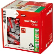 Calperia Evrensel 8 x 40 Dübel Seti, 100 Adet