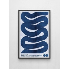 Lamazif Minimal Japon Soyut Duvar Tablosu – Siyah Çerçeveli Modern Poster 50X70 cm - 30X40 cm