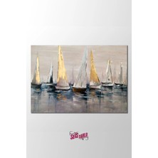 Şehzat Modern Yağlı Boya Görünümlü Yelkenli Kanvas Tablo