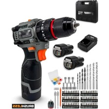 Calperia 16.8V Kömürsüz Darbeli Şarjlı Matkap Seti - 60NM Tork ve 85 Parça Aksesuar