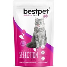 Selection Yetişkin, Seçici Kediler Için Tavuk Etli Kuru Mama, 1 kg