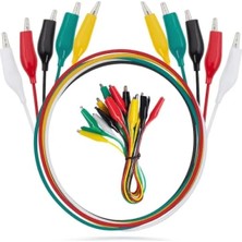 Calperia 10’lu Renkli Timsah Kelepçeli Test Kablosu Seti