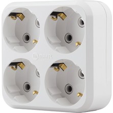 Makel Golyat Fiş 4'lü Topraklı Çıkışlı Kare Tip Tasarım ile Güvenli Elektrik Kullanımı