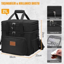 Körüklü Termal Termos Çanta, Çift Bölmeli, Genişleyebilen Soğuk Tutucu Yalıtımlı Beslenme Çantası, Soğutucu Buzluk Yemek Taşıma Çantası