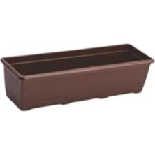Calperia Büyük Boy Uzun Balkon Saksısı 7,5 Litre 2 Adet Kahverengi Dikdörtgen Saksı