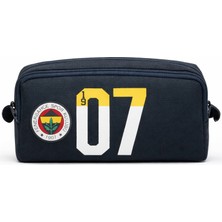 Fenerbahçe Lisanslı 1907 Baskı Detaylı Lacivert Kalemlik - Çift Bölmeli Su Itici Kumaşlı Kalem Kutusu