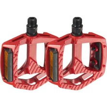 ForteGT Xbyc 1809 Bilyalı Bisiklet Pedalı Mtb Alüminyum Alaşımlı Reflektörlü Pedal Kırmızı Renk