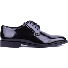 Shoetyle - Hakiki Rugan Deri Siyah Renk Erkek Klasik Ayakkabı - 900-4804