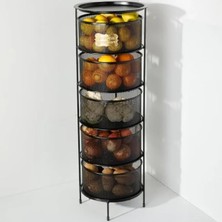 Calperia 5 Katlı Paslanmaz Metal Sebzelik - 94 cm Yükseklik