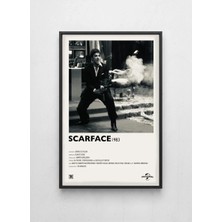 Lamazif Siyah Çerçeveli Klasik Film Duvar Tablosu – Scarface (1983) Tony Montana Poster – Sinema & Vintage Dekor