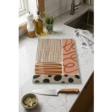 Zevahir Mobilya Dekorasyon Cam Kesme Tahtası Kaymaz Tabanlı Çizgisel Ritim