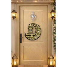 Calperia 25X25 cm Ahşap Kapı Süsü, Hoş Geldin Ramazan Temalı Dekorasyon