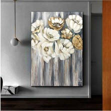 Şehzat Harikabirev Resimli Tablo Yağlı Boya Görünümlü Şık Çiçek Modelli Kanvas Tablo Model E9