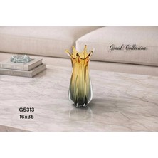 Gönül Mutfak Dekoratif Sarı Cam Vazo 16X35 cm