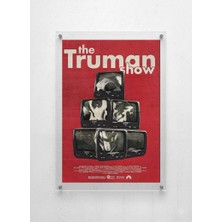 Lamazif Pleksi Cam Duvar Tablosu – The Truman Show Film Temalı Retro Tv Kolaj Poster | Akrilik Tablo