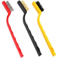 Calperia 3'lü Mini Tel Fırça Seti - Paslanmaz Çelik, Bakır ve Naylon Kıllarla