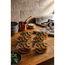 Fhilli 6'lı Isıya Dayanıklı Borcam Kase Çizilmez Sufle Güveç Fırın Kabı 400 ml