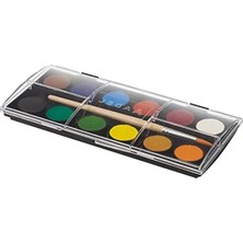 Calperia 12 Renkli Suluboya Seti, 24 mm Tablet, Fırça Dahil