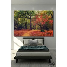 Şehzat Tekli, Yatay, Kanvas, Dekoratif, Duvar, Tablosu , Sonbahar, Orman Manzarası,