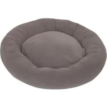 Calperia Polar Gri-Krem Simit Yatağı - 50 cm Çap