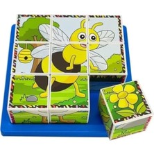 Calperia Uçan Hayvanlar 3D Puzzle Seti - 9 Küp ve 6 Yapboz