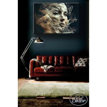 Şehzat Tekli Yatay Kanvas Tablo Soyut Estetik Mistik Kadın Portre Dekoratif Kanvas Duvar Tablosu