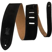 Calperia Siyah Süet Deri Gitar Askısı - Ayarlanabilir Uzunluk 91,44 cm - 132,08 cm