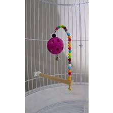 Calperia Ahşap Zilli Toplu Kuş Tüneği (13 Cm)