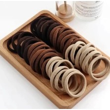 Calperia 100 Adet Orta Büyük Boy Lastikli Havlu Toka - Kahve Tonları