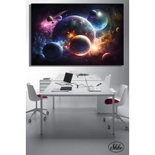 Şehzat Tekli, Yatay, Kanvas, Dekoratif, Duvar, Tablosu , Soyut, Kozmik, Illüstrasyon,