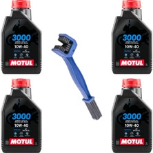 Motul 3000 10W-40 4t Motosiklet Yağı (4 Litre) + Zincir Fırçası Hediyeli