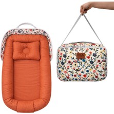 NGN Collection Çantalı Babynest Bebek Çantası Taşınabilir Anne Yanı Yatağı Yaz Serisi Çiçekli Çantalı Baby Nest