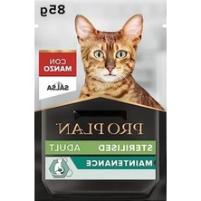 Calperia Yüksek Kaliteli Kısırlaştırılmış Kedi Maması - Sığır Etli 85 gr Pouch x 26 Adet