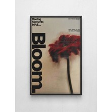 Lamazif Bloom Çiçek Temalı Modern Sanat Tablosu | Siyah Çerçeveli Duvar Dekoru 50X70 cm