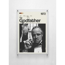 Lamazif The Godfather 1972 Film Posteri – Şeffaf Pleksi Arası Duvar Tablosu | Minimal Sinema Dekoru