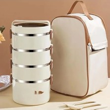 Calperia 4 Gözlü Çelik Isı Yalıtımlı Yemek Kabı Seti