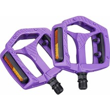 ForteGT Xbyc 1809 Bilyalı Bisiklet Pedalı Mtb Alüminyum Alaşımlı Reflektörlü Pedal Mor  Renk