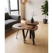 Cnr Endüstri Premium Dekoratif Modüler Orta Sehpa Seti – 3'lü Iç Içe Geçebilir Zigon Tasarım (Mdf Barok Kaplama/ Mat Siyah)