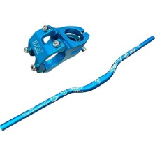 Monero Bisiklet Alüminyum Direksiyon Kısa 40MM Gidon Boğaz Set 78 cm Mavi Dragon