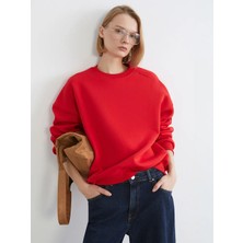 Lc Waikiki Bisiklet Yaka Oversize Kadın Kalın Sweatshirt