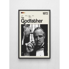 Lamazif Siyah Çerçeveli Klasik Film Duvar Tablosu – The Godfather (1972) Don Vito Corleone Poster – Sinema & Vintage Dekor