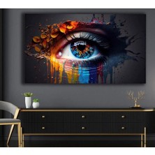 Şehzat Simli Renkli 4 Mevsim Gözü Kanvas Tablo