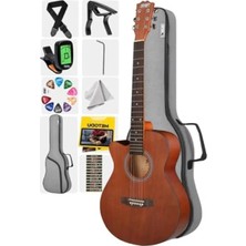 Calperia Masif Ağaç 4/4 Akustik Gitar Seti (Gigbag, Tuner, Askı, Capo Dahil)