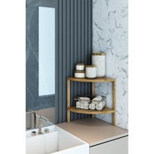 2 Katlı Üçgen Atlantik Çam Sehpa Saksılık Çiçeklik Dekoratif Raf